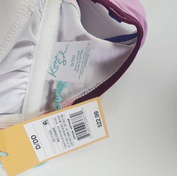 Women's Panorama Bandeau Bikini Top Kona Sol Multi Size D/DD NWT - Picture 4 of 5